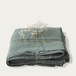 Load image into Gallery viewer, Forest Green Linen Bed Set
