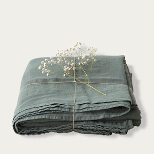 Forest Green Linen Bed Set