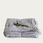 Load image into Gallery viewer, Light Grey Washed Linen Bed Set
