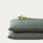Load image into Gallery viewer, Forest Green Linen Bed Set
