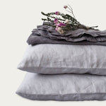 Load image into Gallery viewer, Light Grey Washed Linen Bed Set
