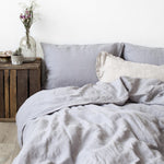 Load image into Gallery viewer, Light Grey Washed Linen Bed Set
