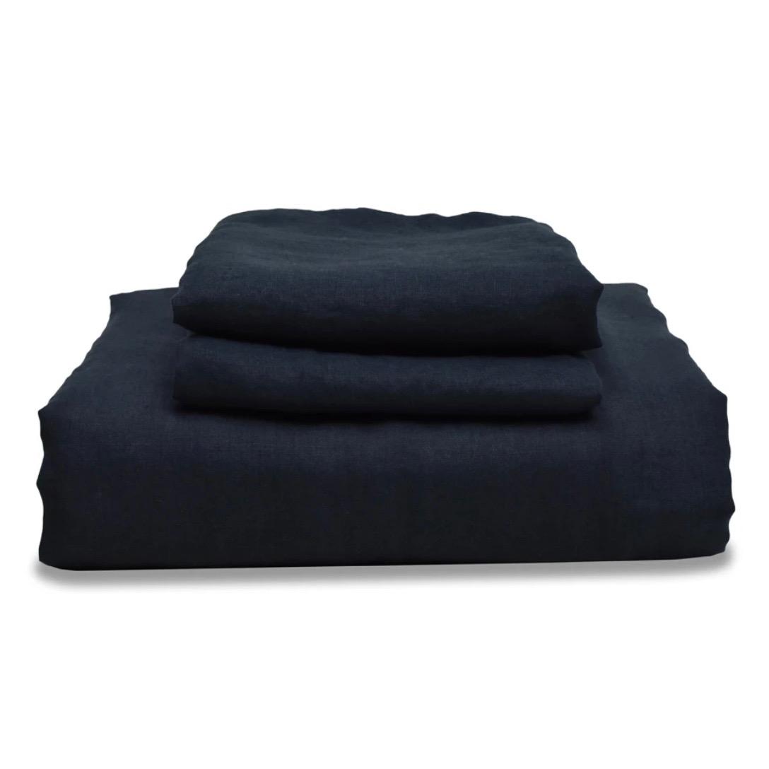 Blue Linen Duvet Set