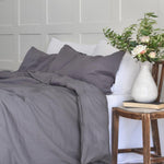 Load image into Gallery viewer, Grey Linen Duvet Set
