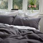 Load image into Gallery viewer, Grey Linen Duvet Set
