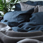 Load image into Gallery viewer, Blue Linen Duvet Set
