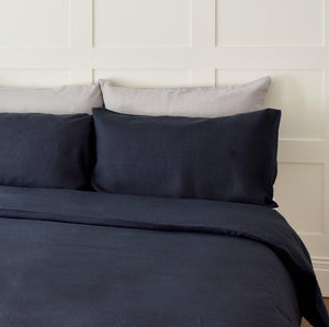Blue Linen Duvet Set