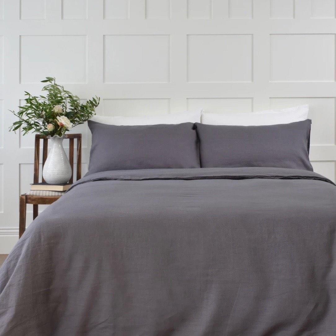 Grey Linen Duvet Set