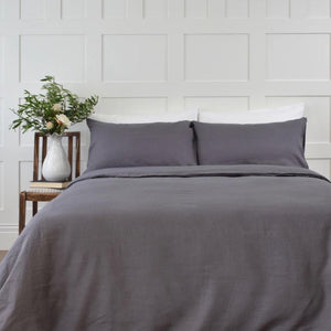Grey Linen Duvet Set