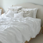 Load image into Gallery viewer, White Linen Duvet Set
